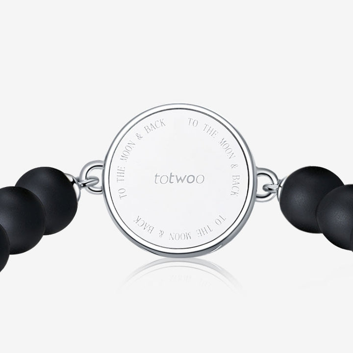 Lunar Glow Touch Armbänder mit Amazoniten und schwarzen Onyx -Perlen