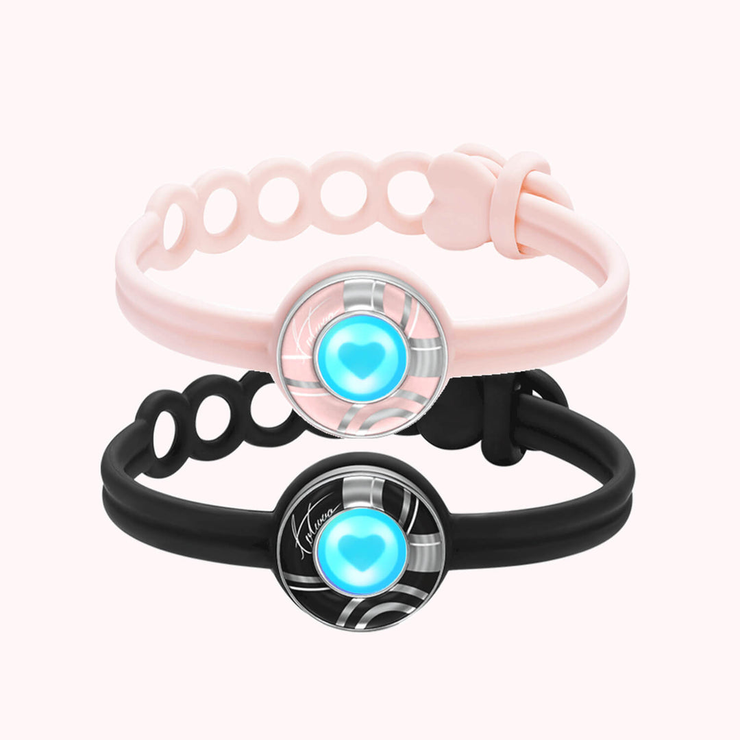 Bonbonwellen -Touch -Armbänder (schwarz+rosa)