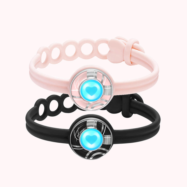 Bonbonwellen -Touch -Armbänder (schwarz+rosa)