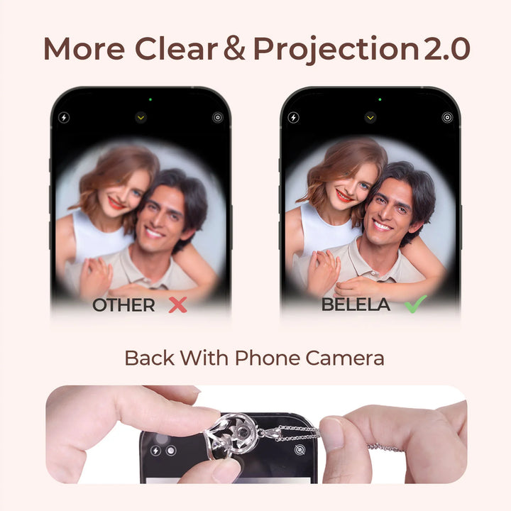 Colar personalizado com foto de projeção de girassol em prata 925
