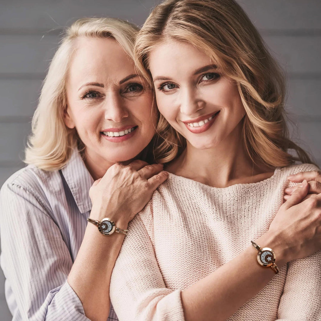 Mond&Star Touch-Armbänder mit Schlangenkette (Roségold + Roségold)
