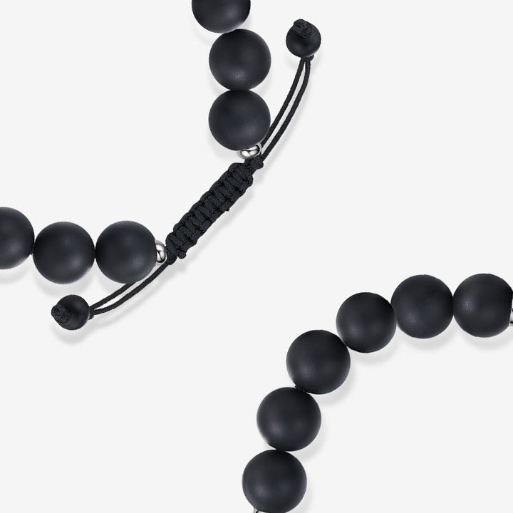 Lunar Glow Touch Armbänder mit Amazoniten und schwarzen Onyx -Perlen
