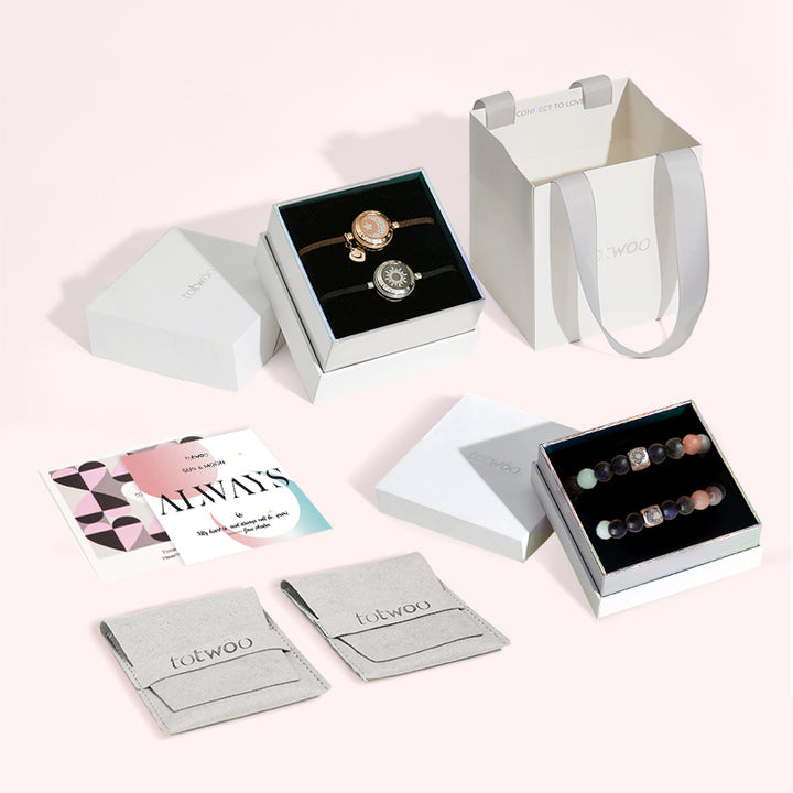 Sol & Conjunto de pulseiras de corda Milan com contas naturais Moon Touch