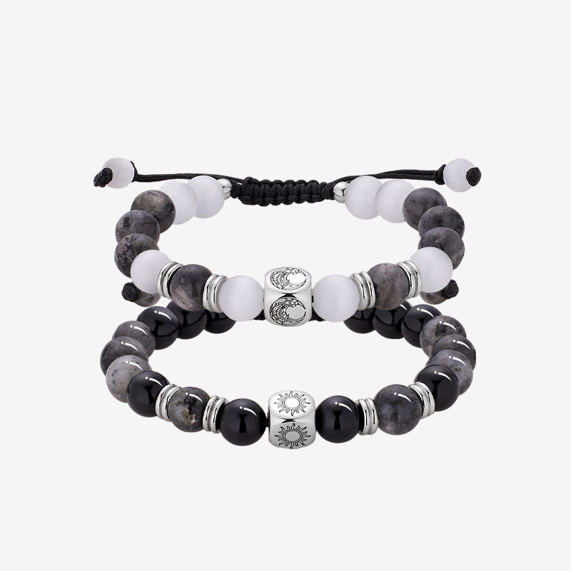 totwoo SUN&MOON ブレスレットボックス付き Sun & Moon Buzz Vibration Touch Friendship Bracelets for