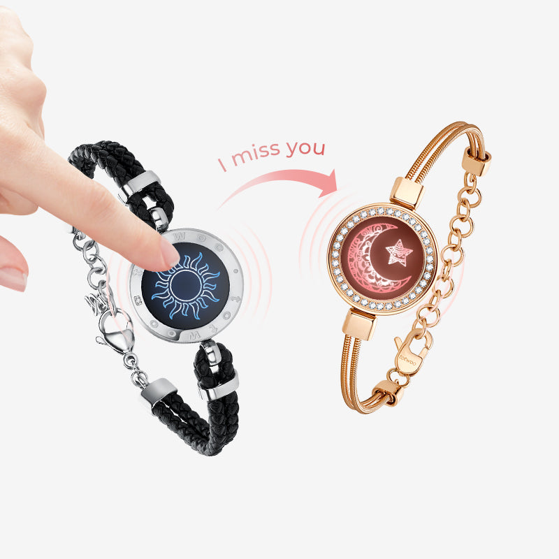 Sonne & Moon Touch-Armbänder (Schlangenkette + geflochtene Kordel)