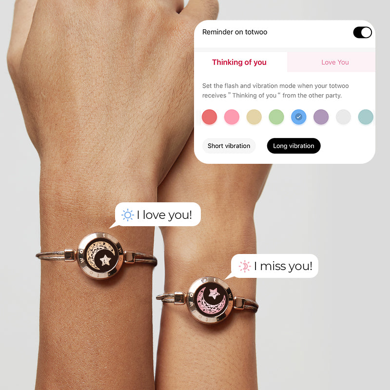Mond&Star Touch-Armbänder mit Schlangenkette (Roségold + Roségold)