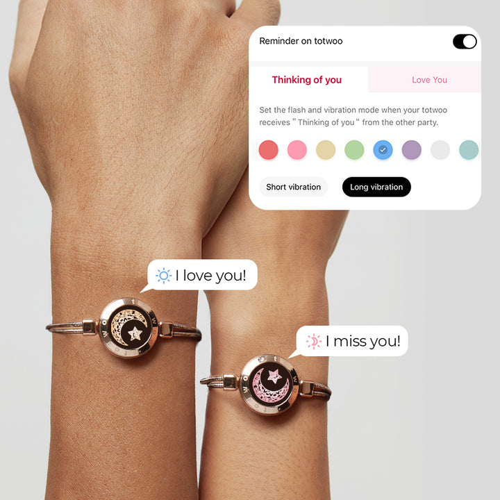 Mond&Star Touch-Armbänder mit Schlangenkette (Roségold + Roségold)