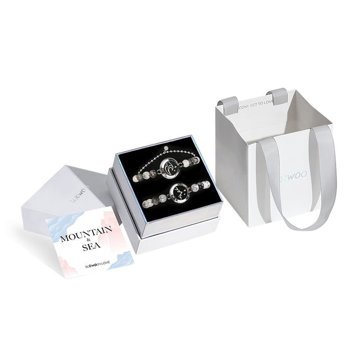 Berg & Sea Touch-Armbänder mit Perlen aus schwarzem Rutilquarz