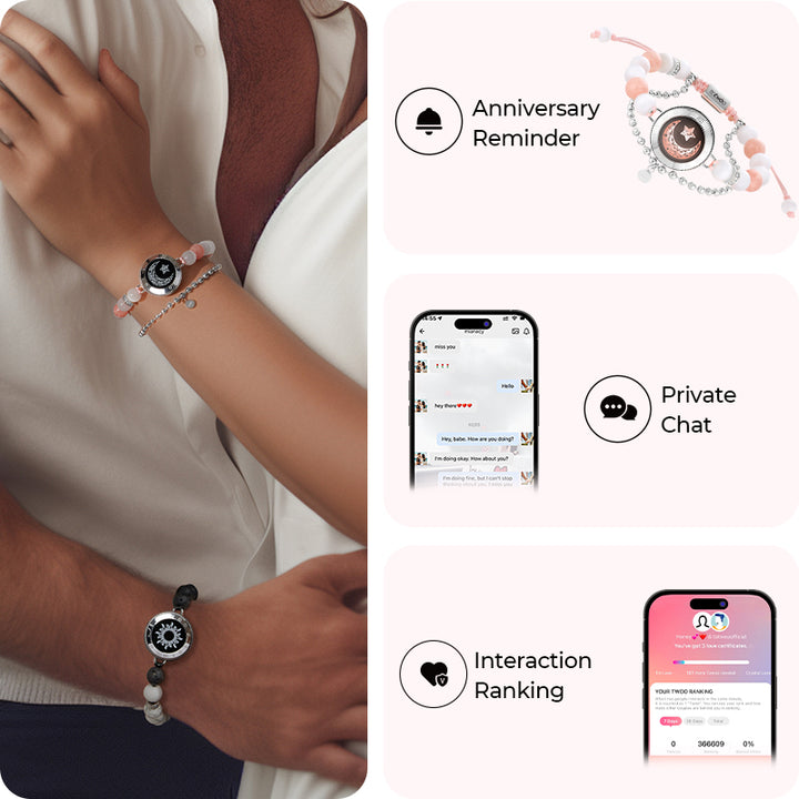Sonne & Moon Touch-Armbänder mit Phantasmal-Perlen (Silber+Silber)