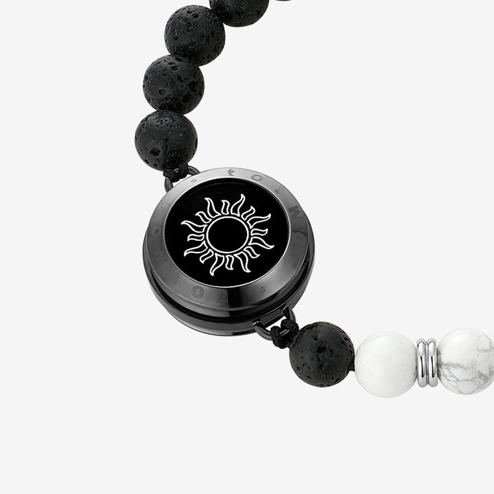 Sonne & Moon Touch-Armbänder mit Phantasmal-Perlen (Schwarz + Roségold)
