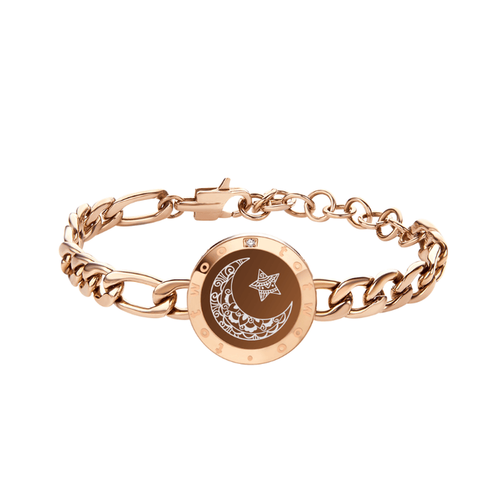 Mond einzelne Touch -Armbänder mit Figaro -Kette