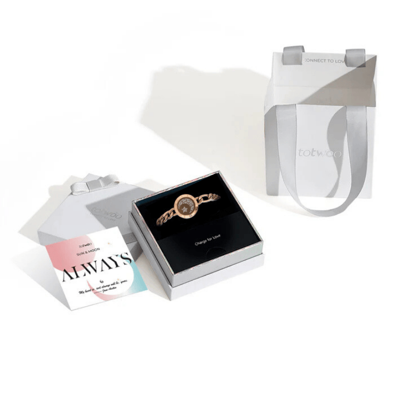 Mond einzelne Touch -Armbänder mit Figaro -Kette