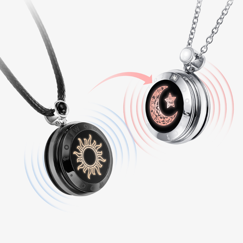 Sun&Moon Touch Couple Necklace Set (Gold Silver) – totwoo