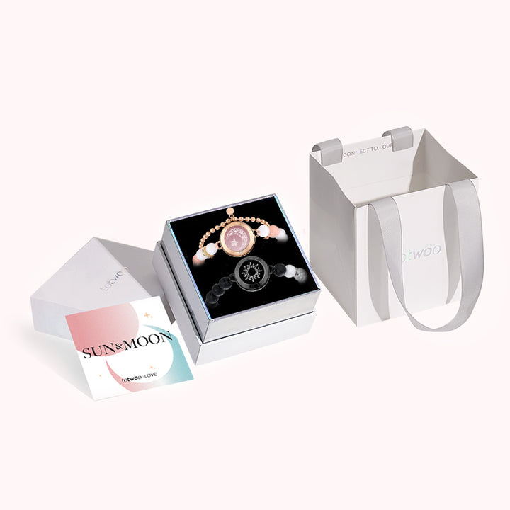 Sonne & Moon Touch-Armbänder mit Phantasmal-Perlen (Schwarz + Roségold)