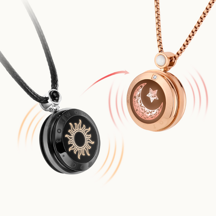 Sonne & Moon Touch-Halsketten mit Achat (Schwarz + Roségold)