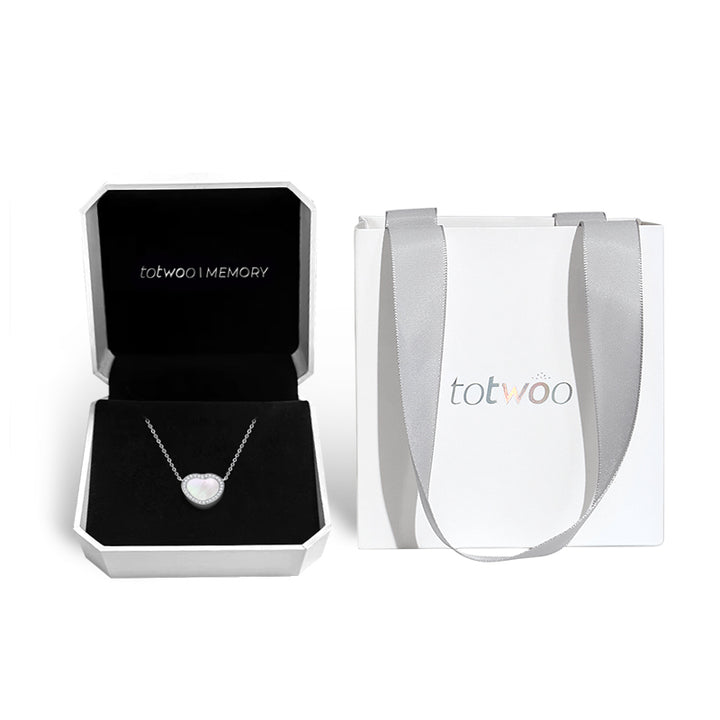 Totwoo Memory NFC Halskette (18 Karat Weißgold plattiertes Silber & Perlmutt)