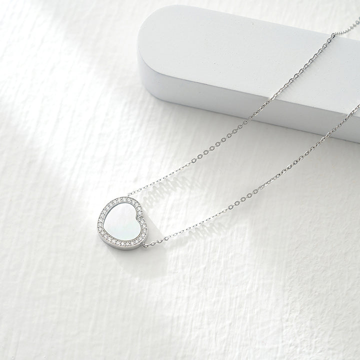 Totwoo Memory NFC Halskette (18 Karat Weißgold plattiertes Silber & Perlmutt)