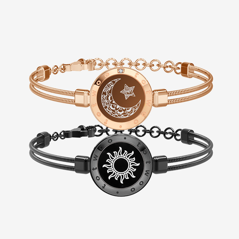 Buy Sun&Moon Black Rose Gold Snake Chain Bracelets Online – totwoo