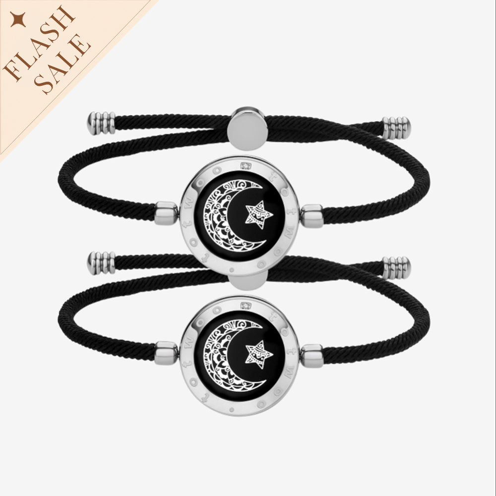 Sun & Moon Touch-Armbänder mit Milan-Seil (Schwarz+Schwarz)