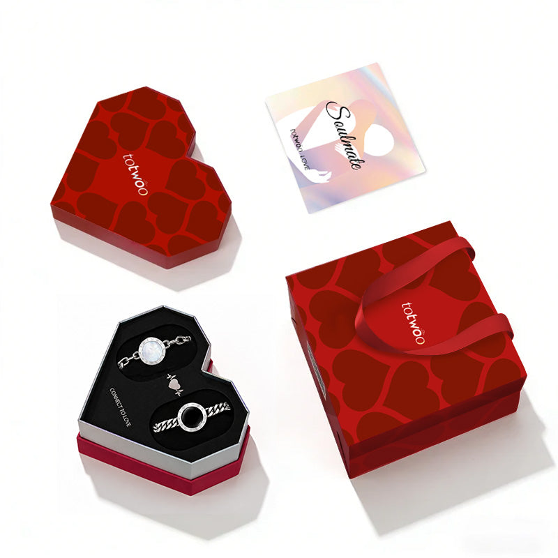 Soulmate 2.0 Touch-Armbänder – silberne kubanische & Büroklammerketten