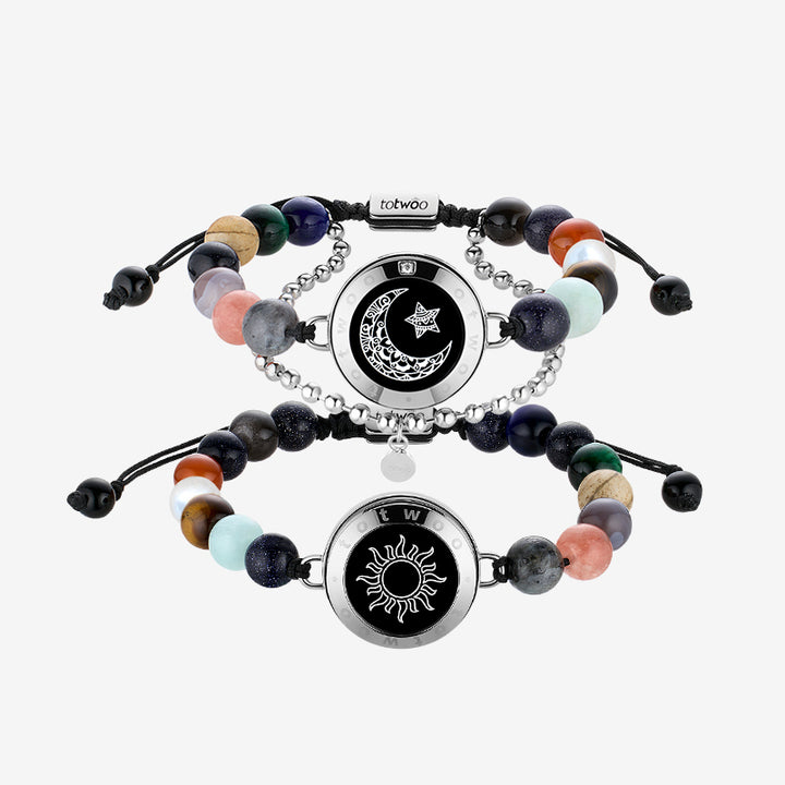 Bracelets du soleil et de la lune avec des perles de tuteur du système solaire