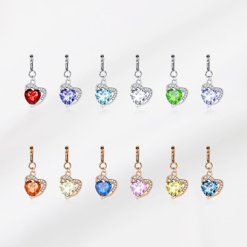 totwoo Birthstone Heart Charms (plata/oro rosa)
