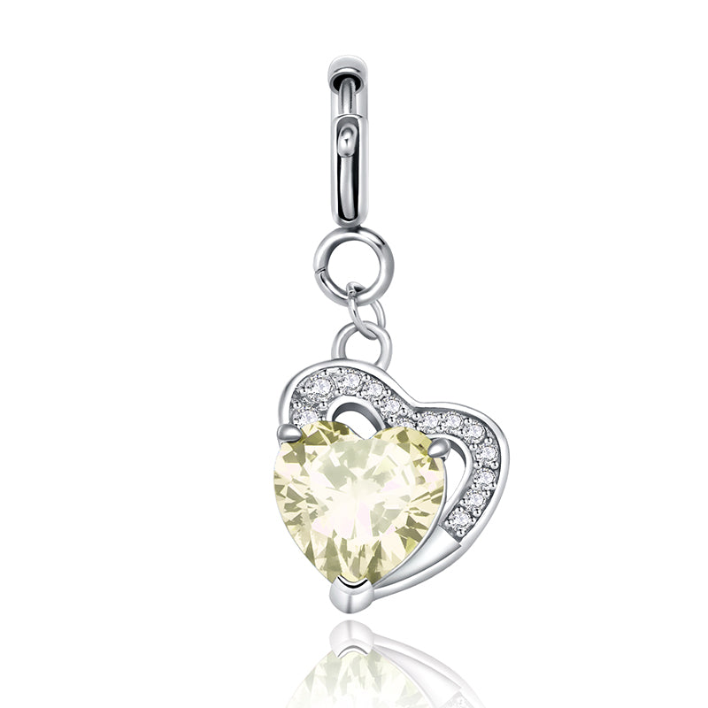 totwoo Birthstone Heart Charms (plata/oro rosa)