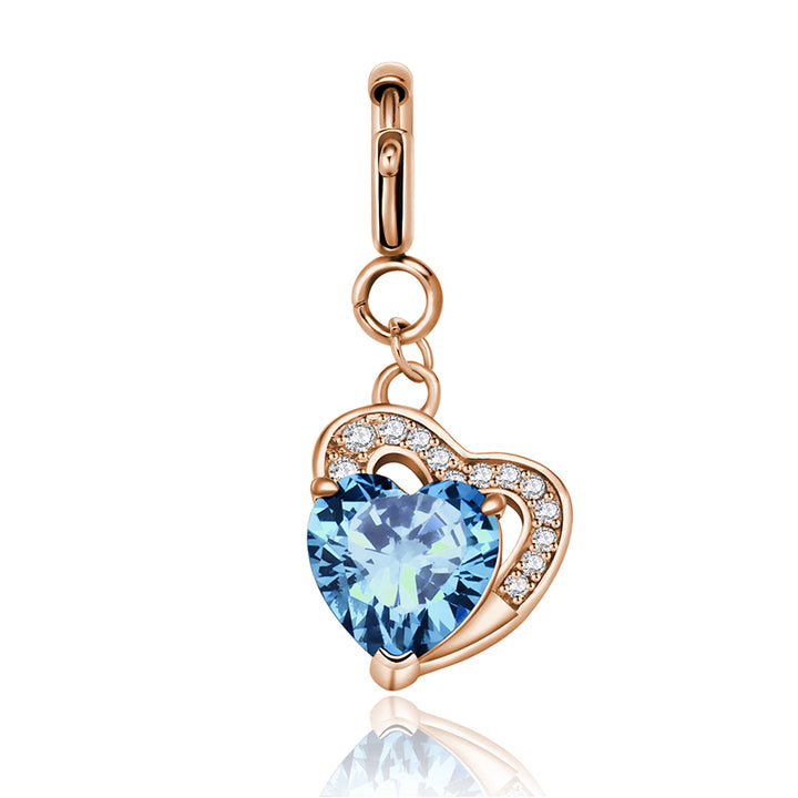 totwoo Birthstone Heart Charms (plata/oro rosa)