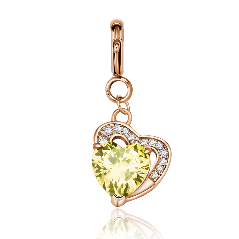 totwoo Birthstone Heart Charms (plata/oro rosa)
