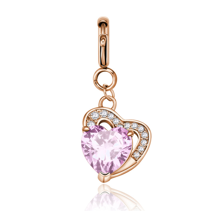 totwoo Birthstone Heart Charms (plata/oro rosa)