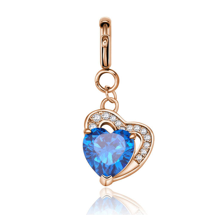 totwoo Birthstone Heart Charms (plata/oro rosa)