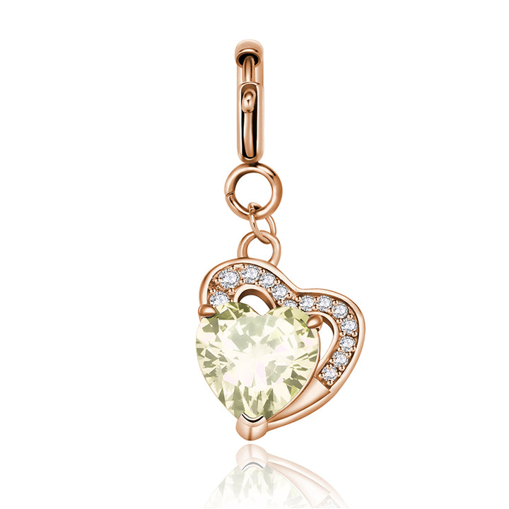 totwoo Birthstone Heart Charms (plata/oro rosa)