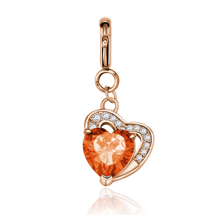 totwoo Birthstone Heart Charms (plata/oro rosa)