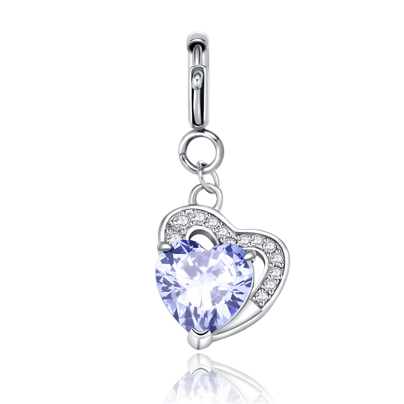 totwoo Birthstone Heart Charms(Silver/Rose Gold)