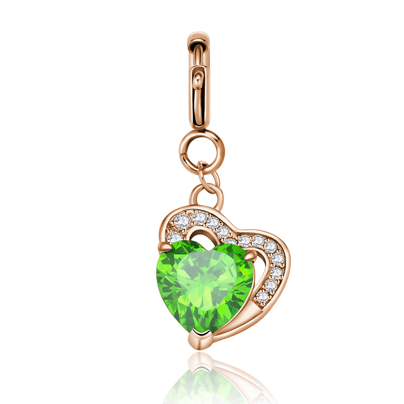 totwoo Birthstone Heart Charms (plata/oro rosa)