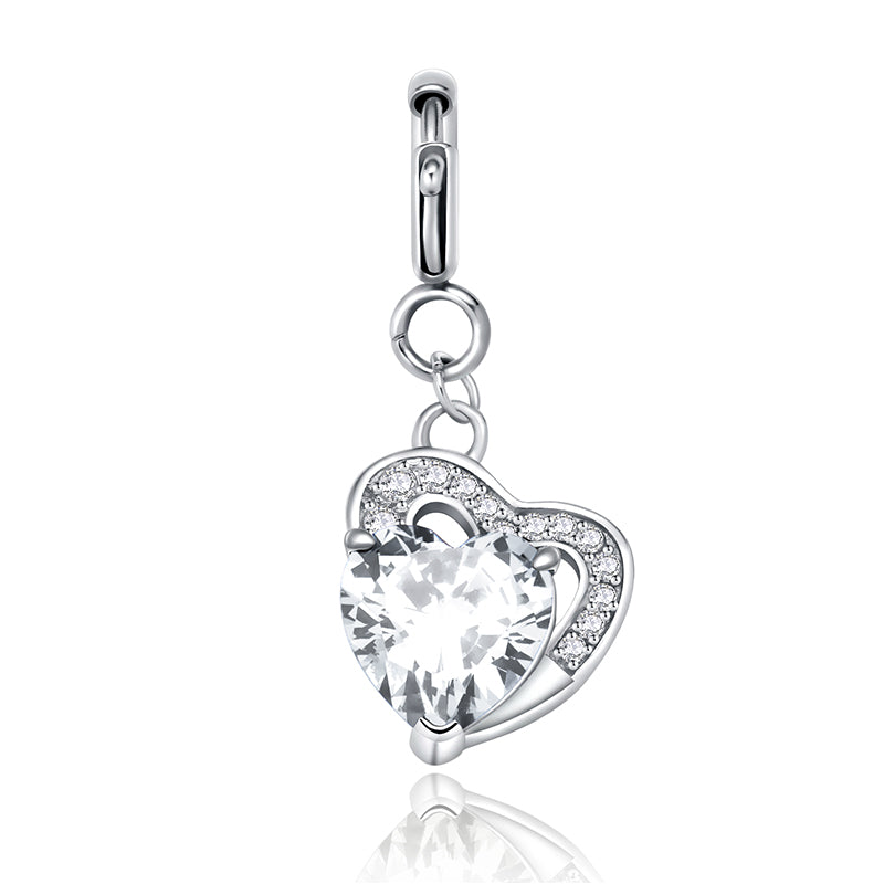 totwoo Birthstone Heart Charms(Silver/Rose Gold)