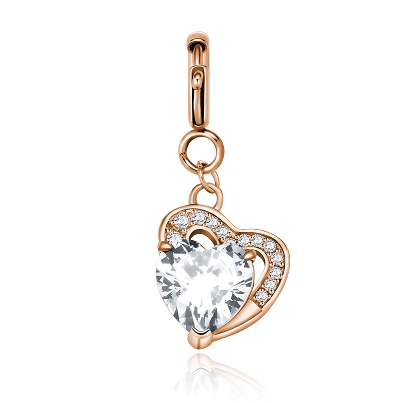 totwoo Birthstone Heart Charms (plata/oro rosa)