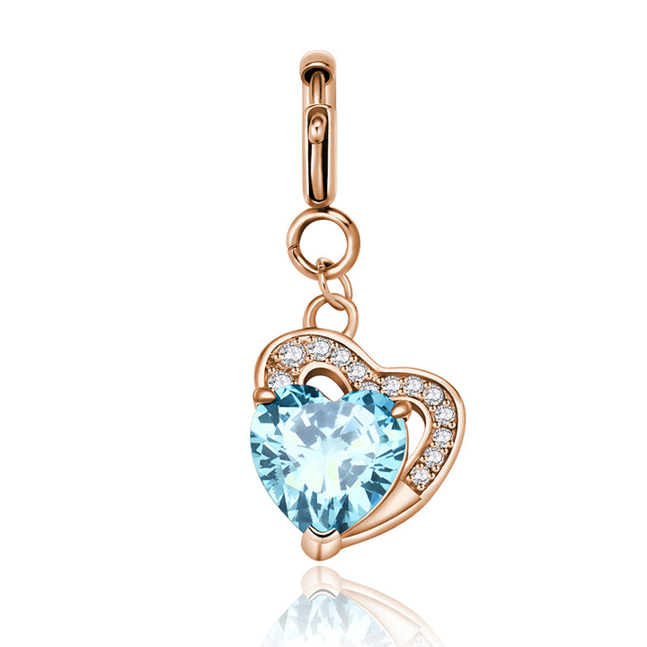 totwoo Birthstone Heart Charms (plata/oro rosa)