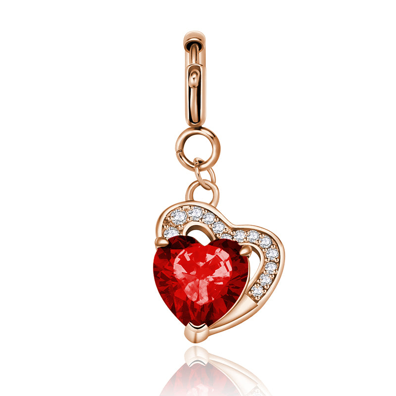 totwoo Birthstone Heart Charms (plata/oro rosa)