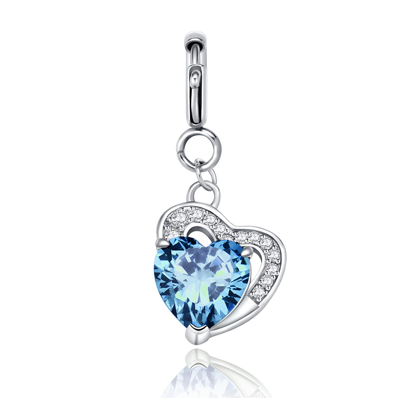 totwoo Birthstone Heart Charms(Silver/Rose Gold)