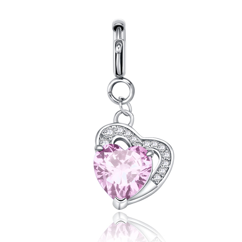 totwoo Birthstone Heart Charms(Silver/Rose Gold)