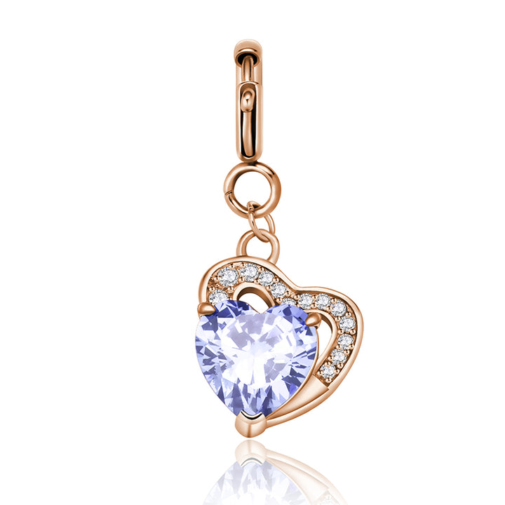 totwoo Birthstone Heart Charms (plata/oro rosa)