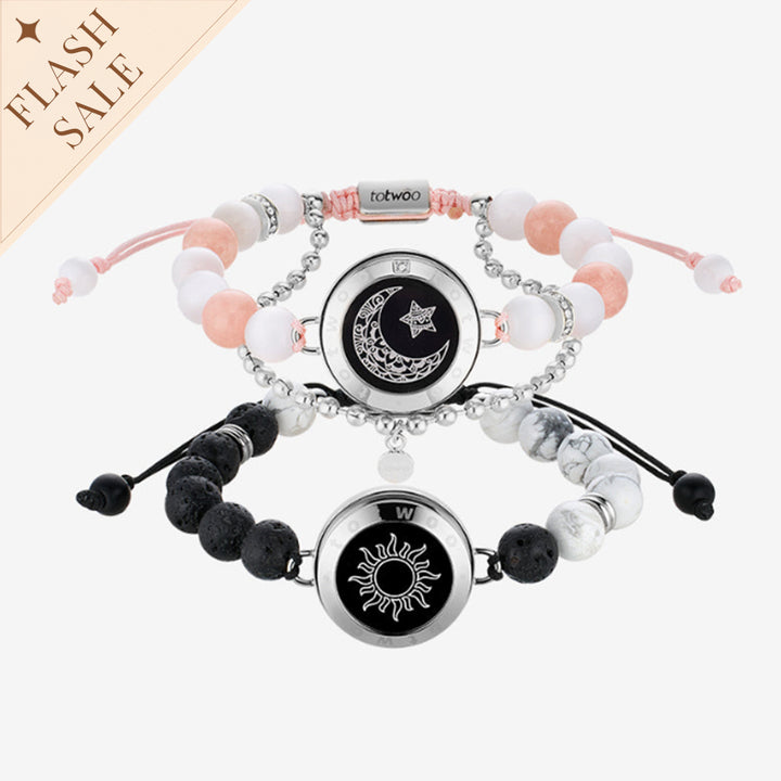 Bracelets Sun & Moon Touch avec perles fantasmatiques (argent + argent)