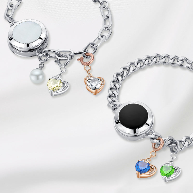 totwoo Birthstone Heart Charms(Silver/Rose Gold)