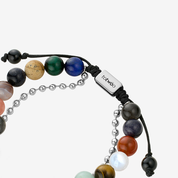 Bracelets du soleil et de la lune avec des perles de tuteur du système solaire