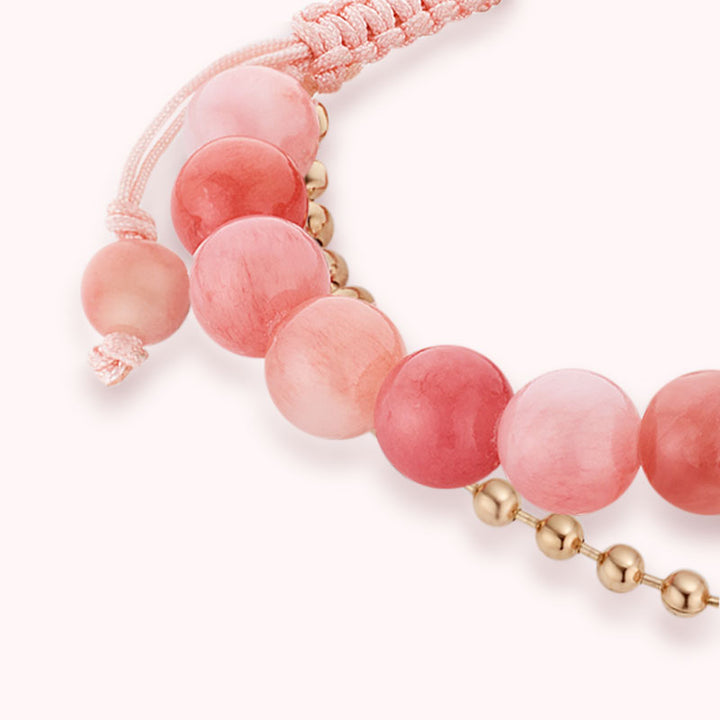 Mountain & Sea Touch Armbänder mit Perlen aus schwarzem Achat und rosa persischer Jade