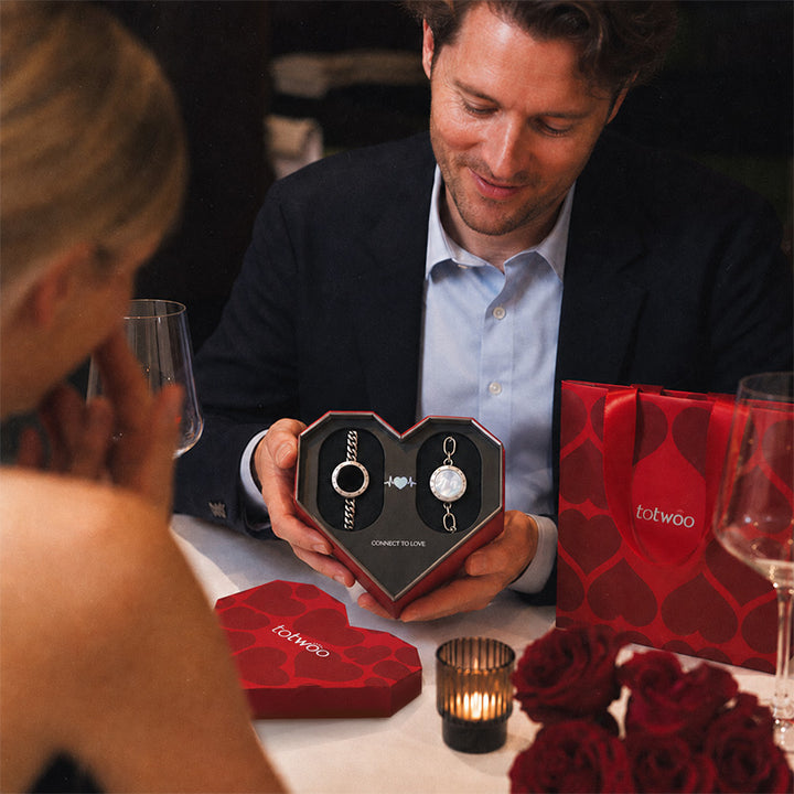 Soulmate 2.0 Touch-Armbänder – silberne kubanische & Büroklammerketten