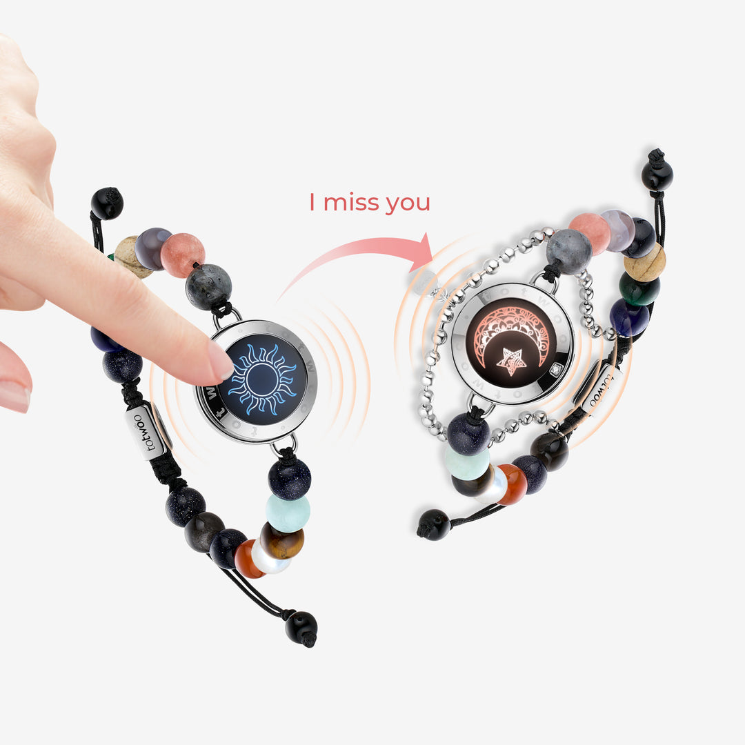Bracelets du soleil et de la lune avec des perles de tuteur du système solaire