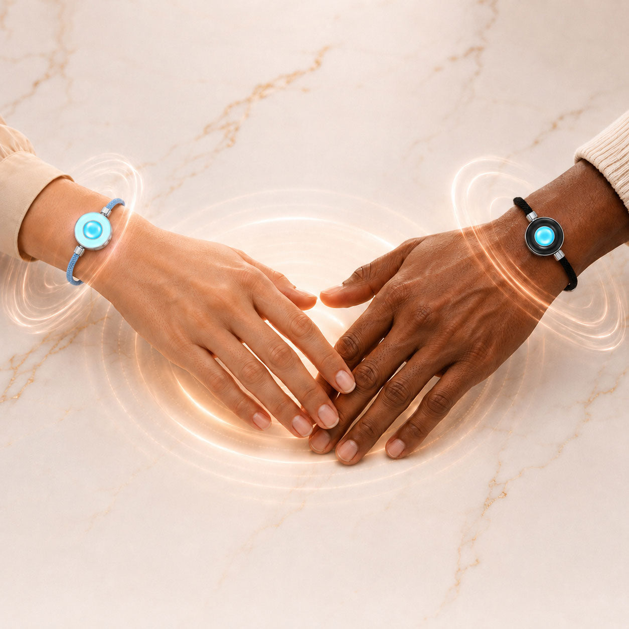 Candy Duo Touch Bracelets with Milan Rope (Black+Blue)