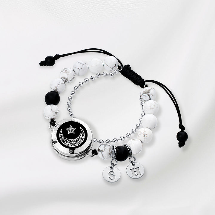 totwoo Letter Charm (plata/oro rosa/negro)
